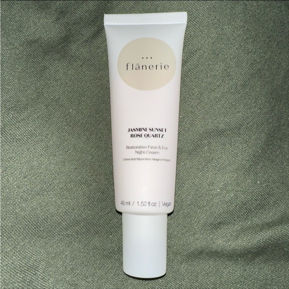 NEW Flânerie Jasmine Sunset Rose Quartz Restorative Face & Eye Night Cream